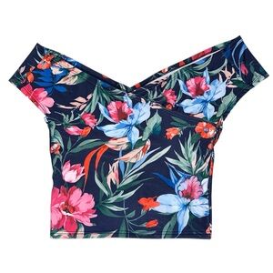 Kortni Jeane Off The Shoulder Crop Swim Top